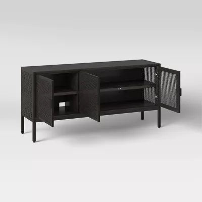 Minsmere TV Stand for TVs up to 50" Black - Threshold™: Entertainment Center with Storage