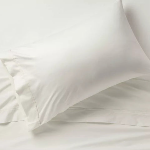 Standard Solid Performance 400 Thread Count Pillowcase Set Sour Cream - Threshold™