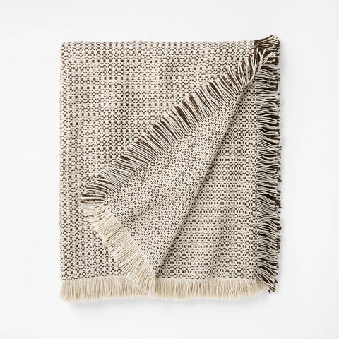 Woven textural Throw Brown / Cream - Threshold