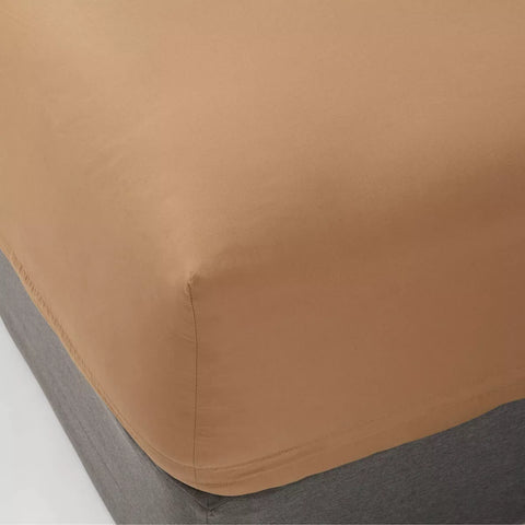Full - 300 Thread Count Ultra Soft Fitted Sheet Brown