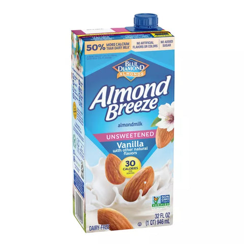 Almond Breeze Unsweetened Vanilla Almond Milk - 1qt