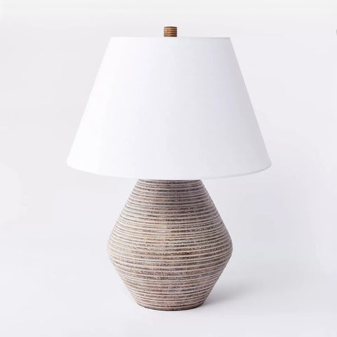 (Damaged Shade) Assembled Resin Table Lamp Tan - Threshold™ designed with Studio McGee