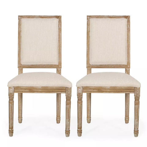 2pk Regina French Country Wood Upholstered Dining Chairs - Christopher Knight Home