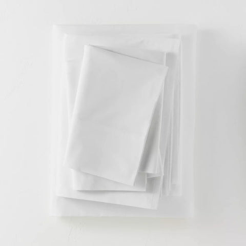 Full - Washed Supima Percale Solid Sheet Set White - Casaluna™