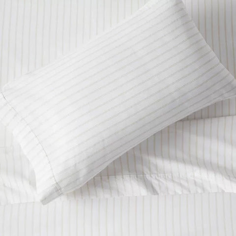 King - 300 Thread Count Ultra Soft Printed Pillowcase Khaki Stripe