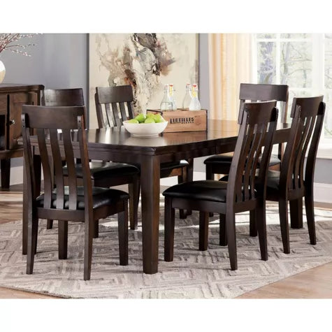 Rectangular Extendable Dining Table Dark Brown: Seats 8, Wood Veneer, Butterfly Leaf - Signature Design by Ashley Haddigan