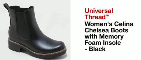 (Size 12) Women's Celina Chelsea Boots with Memory Foam Insole - Universal Thread™ Black