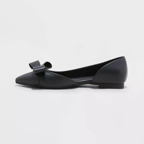 (Size 11) Women's Anya Bow Ballet Flats with Memory Foam Insole - A New Day™