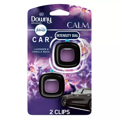 Febreze Downy Infusions Calm Car Air Freshener Lavender & Vanilla Bean - 0.14 fl oz/2pk