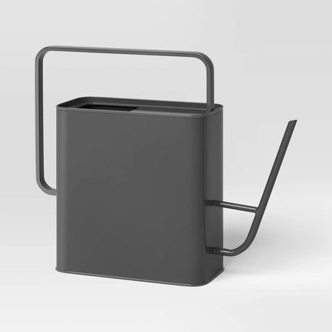 2gal Iron Rectangle Outdoor Watering Can with Powder Coat Finish Gray - Threshold™