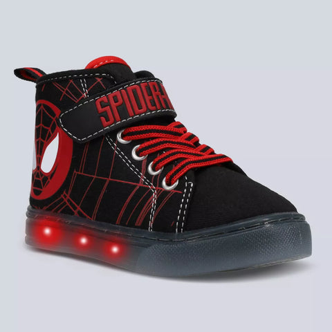 (Size 12T) Toddler Marvel Spider-Man Lighted Hi Top Sneakers