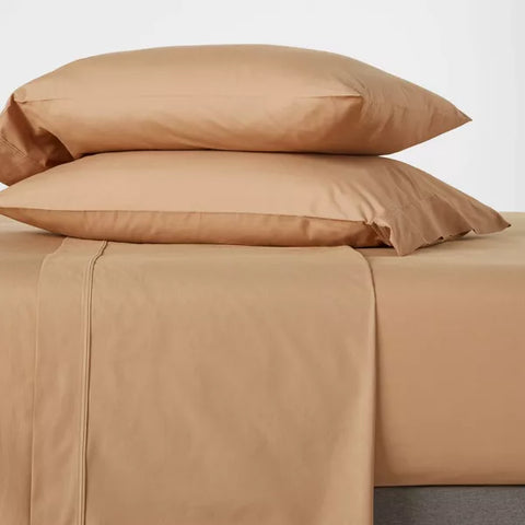 Full - 300 Thread Count Ultra Soft Flat Sheet Brown - Threshold™