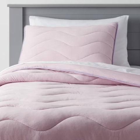 Twin - Jersey Wave Kids' Comforter Set Purple - Pillowfort™