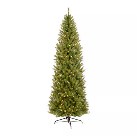 7' Lighted Slim Balsam Fir Christmas Tree