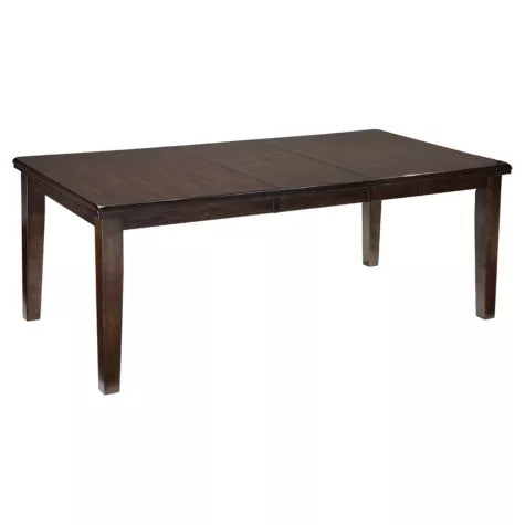 Rectangular Extendable Dining Table Dark Brown: Seats 8, Wood Veneer, Butterfly Leaf - Signature Design by Ashley Haddigan