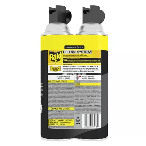 Raid 14oz 2ct Wasp & Hornet KillerTwin Pack: Kills Mud Daubers & Yellow Jackets, 22ft Spray Range