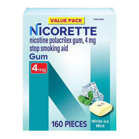 Nicorette White Ice Mint 4 Mg Nicotine Polacrilex Gum - 160ct