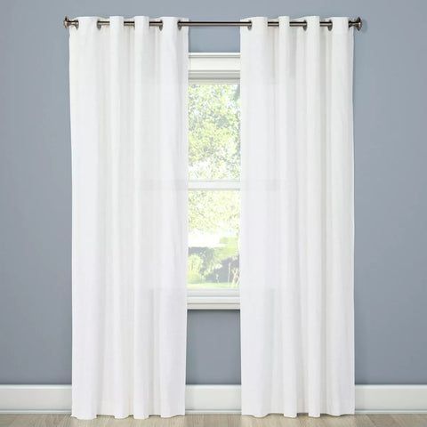 Light Filtering Textured Weave Window Curtain Panel White - Threshold™