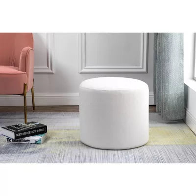 19" Round Pouf Ottoman - WOVENBYRD