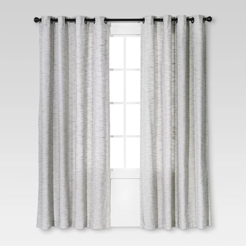 1pc 54"x84" Light Filtering Diamond Weave Window Curtain Panel Gray