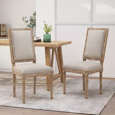 2pk Regina French Country Wood Upholstered Dining Chairs - Christopher Knight Home