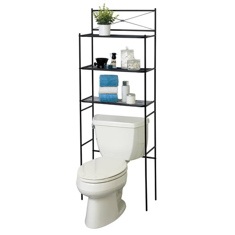 3-Shelf Over-the-Toilet Bathroom Spacesaver Matte Black