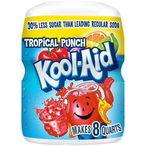 Kool-Aid Sugar Sweetened Tropical Punch Artificially Flavored Powdered Drink Mix 19 Oz. Canister