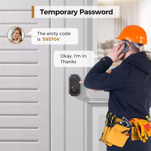 Arpha D280 Keyless Entry Door Lock 5-in-1 Smart Fingerprint Deadbolt with Keypad Electronic Deadbolt Auto-Lock One Touch Lock