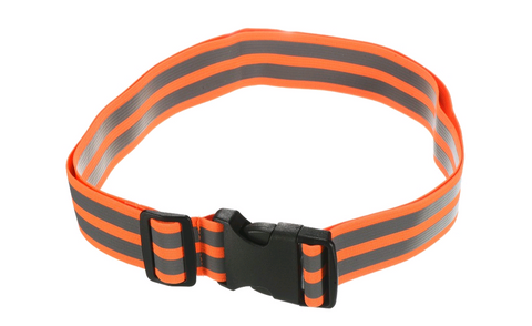 Large Reflective Orange Dog Collar: 1" wide, Adjusts 18-28"