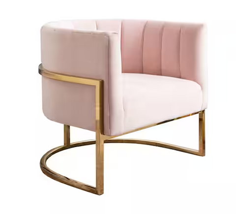 Tufting Velvet Accent Chair Pink - Celine Channel