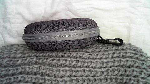 California Accessories Eyewear Sport Case, Gray triangle print