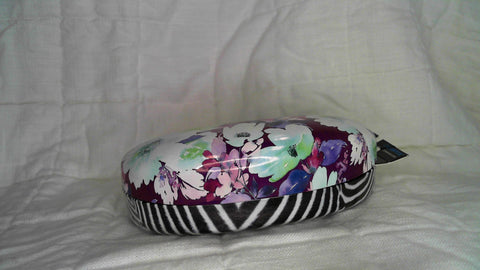 CalOptix Protective Hard Shell Sunglass Case, Floral Zebra Purple