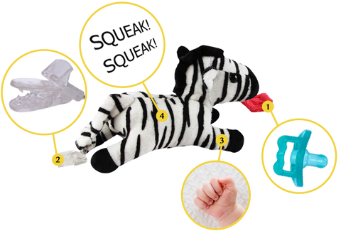 Zoey the Zebra Baby Pacifier Toy