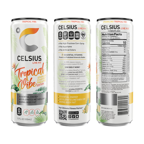 CELSIUS Sparkling Energy Drink - 12 fl oz (Pack of 6) - Variety Pack ...