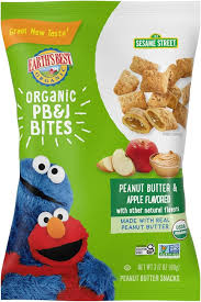 Earth's Best Organic PB&J Bites Toddler Snack 2+ Years Peanut Butter & Apple 3.17 Oz