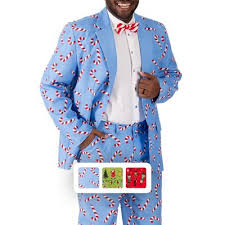 Dec 25th Men's Holiday 3-Piece LED Light up Suit Set - Candy Cane