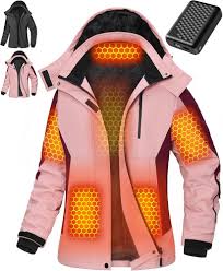 Small - Wulcea 3-in-1 Graphene Heated Jacket For Women 12V 18400mAh Fast Charge With Large Capacity