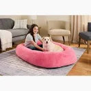 Pink - Snuggle Cuddler Oversized Plush Human Dog Bed