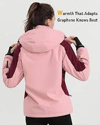 Small - Wulcea 3-in-1 Graphene Heated Jacket For Women 12V 18400mAh Fast Charge With Large Capacity