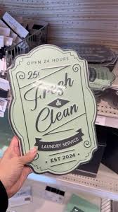 Fresh and Clean Laundry Service Sign