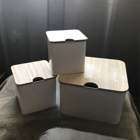 SM/Med/Lg - 3 STORAGE BOXES Metal Square Boxes with Lids