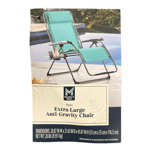 Member's Mark Oversized Anti-Gravity Chair with Side Table, 350lb Limit