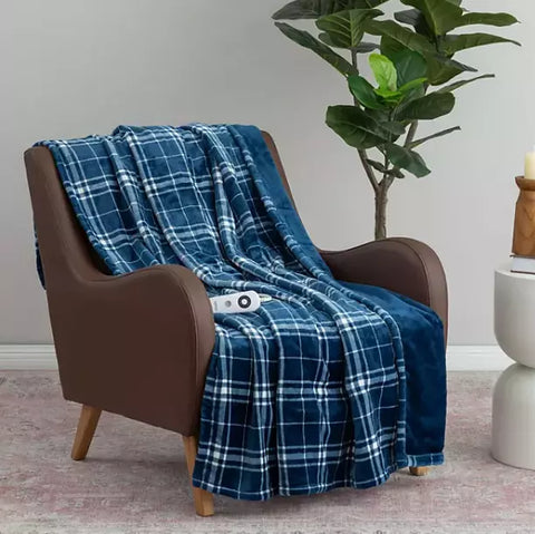 Berkshire Heated Oversized Throw - Navy