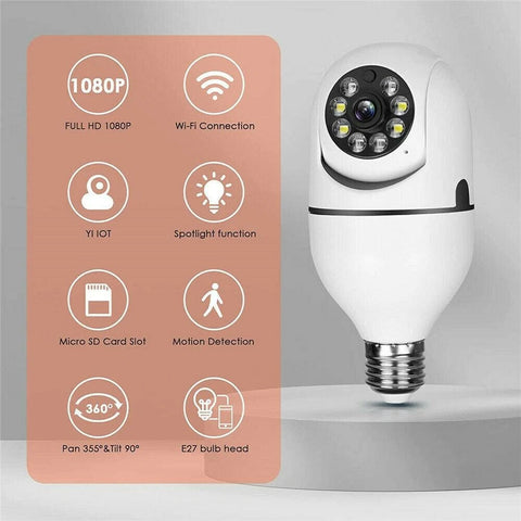 Light Bulb Camera 1080P HD Wireless Wifi Smart Home Security Camera