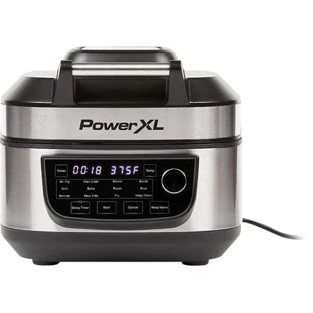 (Lighty Used) PowerXL Pxl-gafc 12-in-1 Grill/ 6-Qt. Air Fryer Combo - Silver - HomeLife