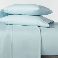 Twin 300 Thread Count Ultra Soft Flat Sheet Light Blue - Threshold™ - HomeLife