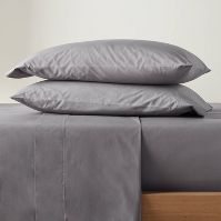 Full Washed Supima Percale Solid Sheet Set Dark Gray - Casaluna™ - HomeLife