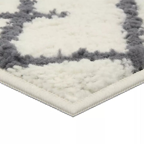 LIGHTLY LOVED - 7'x10' Kenya Fleece Geometric Design Tufted Area Rug Cream - Project 62 - HomeLife
