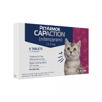 PETARMOR CAPACTION Fast-Acting Oral Flea Treatment for Cats 2-25 Lbs 6 Count 11.4 Mg - HomeLife