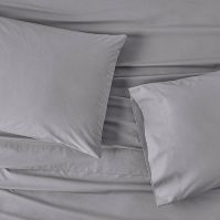 Full Washed Supima Percale Solid Sheet Set Dark Gray - Casaluna™ - HomeLife